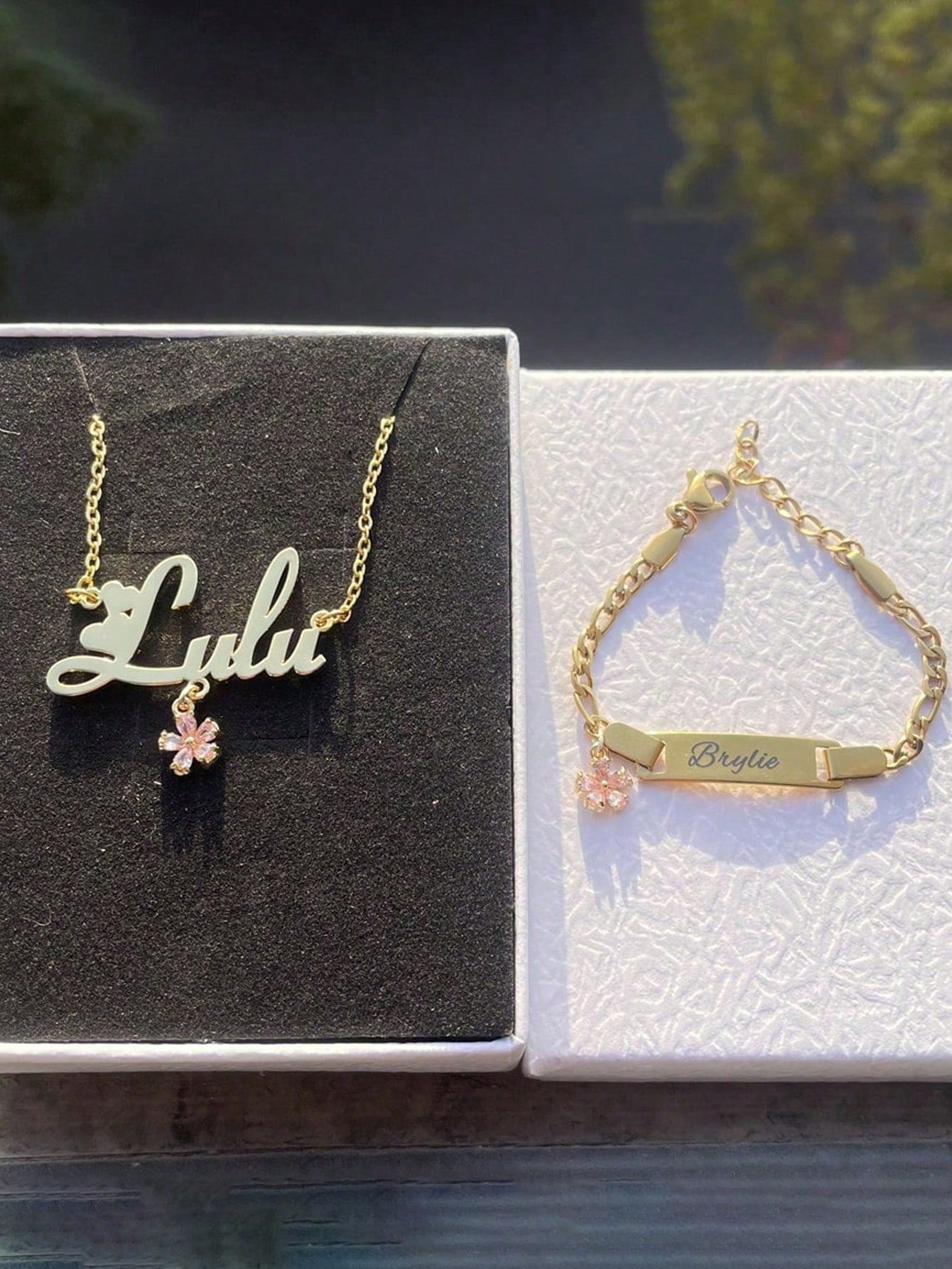 1pc Zirconia Flower Custom Name Jewelry Set, Cute 2000s Fall Casual Style, Unique Personalized Gift For, Suitable Daily Wear,Homecoming Season