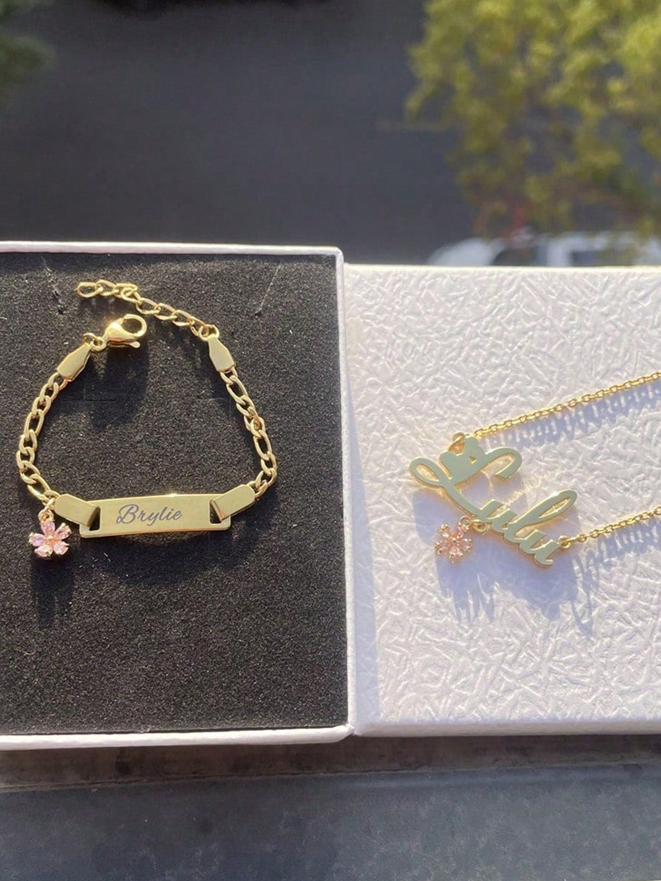 1pc Zirconia Flower Custom Name Jewelry Set, Cute 2000s Fall Casual Style, Unique Personalized Gift For, Suitable Daily Wear,Homecoming Season