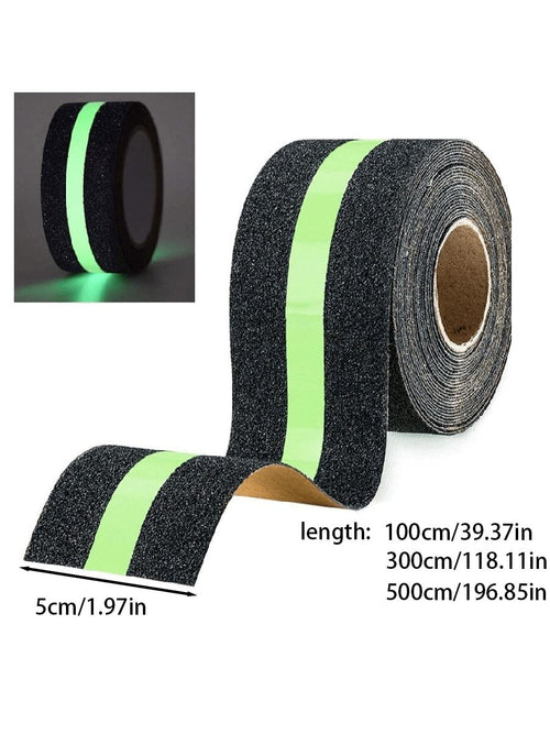 1roll 1/3/5m Length PET Luminous Anti-Slip Tape, Self-Luminous Stair Tread Anti-Slip Tape, Glow-In-The-Dark Warning Tape For Home Decor And Outdoor Garden Anti-Slip Decoration