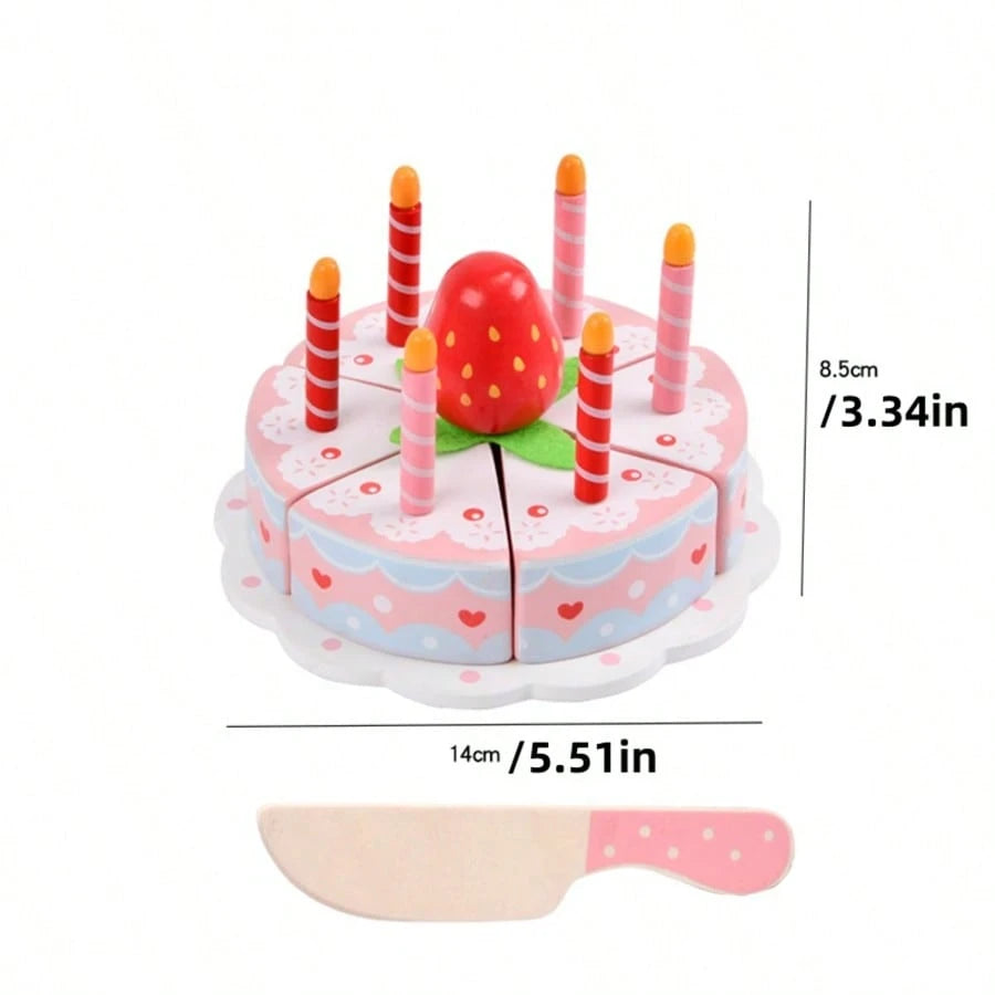 1set Pretend Toy, Creative Cake Design Pretend Play Toy For Kids,Spielen,Wooden Toys>Kitchenware,Play Kids,Pretend Food,Princess Toys,Girl Toys Age 2,Wooden Toys,Kids Toys,Toys For Girls