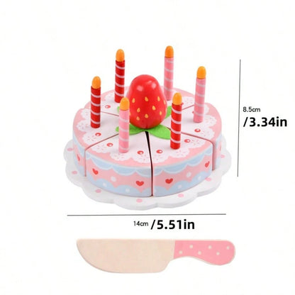 1set Pretend Toy, Creative Cake Design Pretend Play Toy For Kids,Spielen,Wooden Toys>Kitchenware,Play Kids,Pretend Food,Princess Toys,Girl Toys Age 2,Wooden Toys,Kids Toys,Toys For Girls
