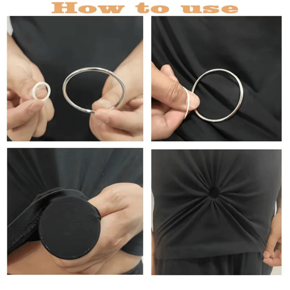 2/3/4/6Pcs Invisible Clothing Accessories Rubber Band Set, Shirt Skirt Waist Clip Back Tightening Metal Ring Short Sleeve T-Shirt Skirt Suit Waist Buckle Back Clip Ring