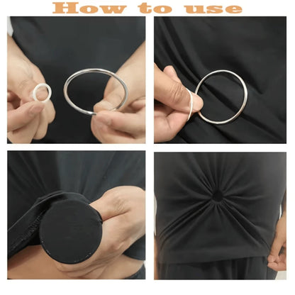 2/3/4/6Pcs Invisible Clothing Accessories Rubber Band Set, Shirt Skirt Waist Clip Back Tightening Metal Ring Short Sleeve T-Shirt Skirt Suit Waist Buckle Back Clip Ring