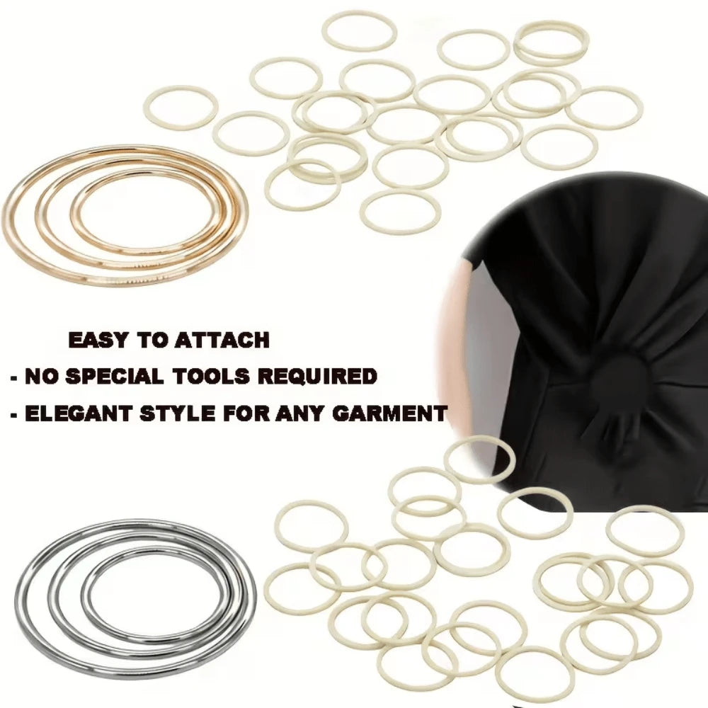 2/3/4/6Pcs Invisible Clothing Accessories Rubber Band Set, Shirt Skirt Waist Clip Back Tightening Metal Ring Short Sleeve T-Shirt Skirt Suit Waist Buckle Back Clip Ring