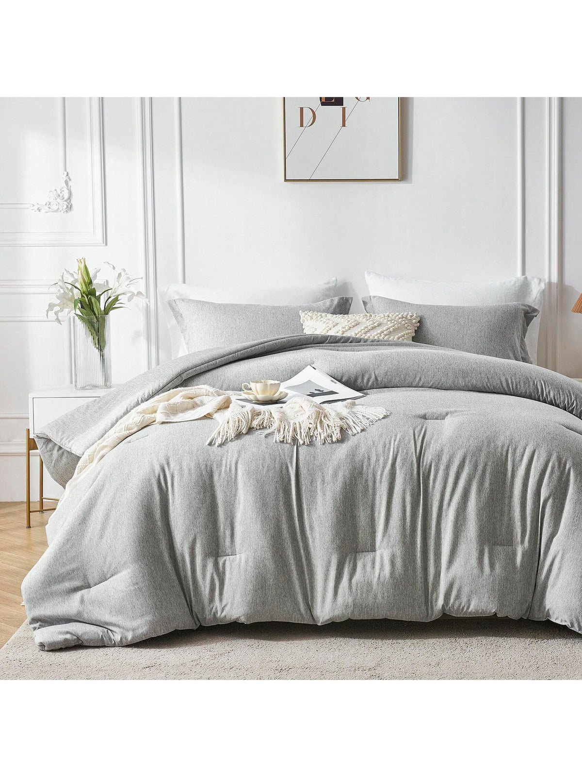 2/3-Piece Soft Luxury Bed Comforter Set Queen, Boho Cationic Dyeing Breathable Fluffy Bed Sets With 1 Comforter And 1 Or 2 Pillow Shams For All Season, Bedding Set, Room Decor, Bedroom Decor, Ideal