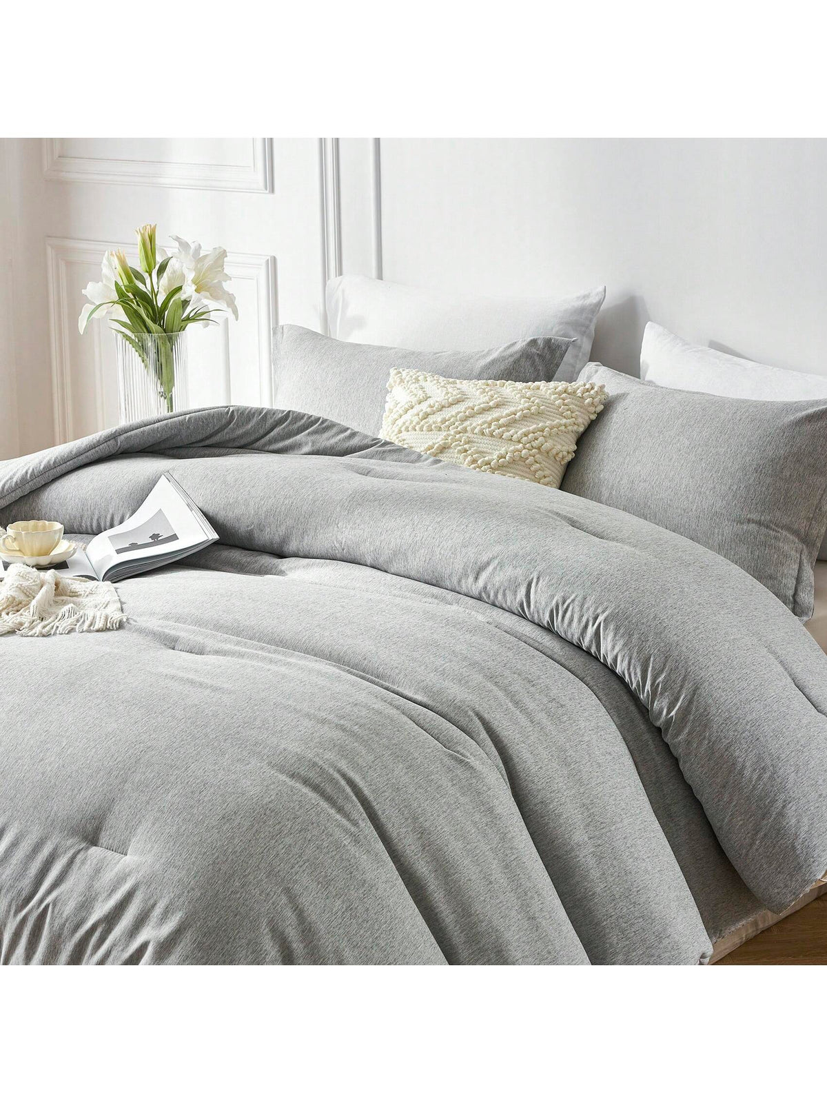 2/3-Piece Soft Luxury Bed Comforter Set Queen, Boho Cationic Dyeing Breathable Fluffy Bed Sets With 1 Comforter And 1 Or 2 Pillow Shams For All Season, Bedding Set, Room Decor, Bedroom Decor, Ideal