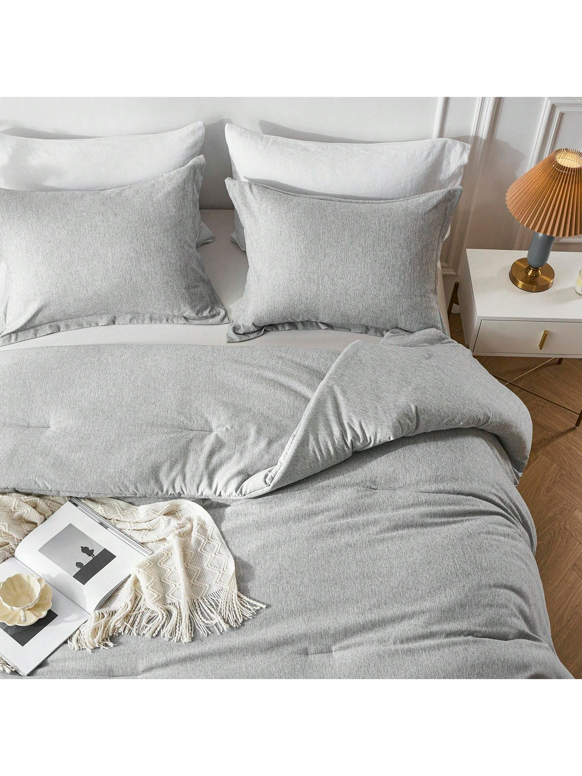 2/3-Piece Soft Luxury Bed Comforter Set Queen, Boho Cationic Dyeing Breathable Fluffy Bed Sets With 1 Comforter And 1 Or 2 Pillow Shams For All Season, Bedding Set, Room Decor, Bedroom Decor, Ideal