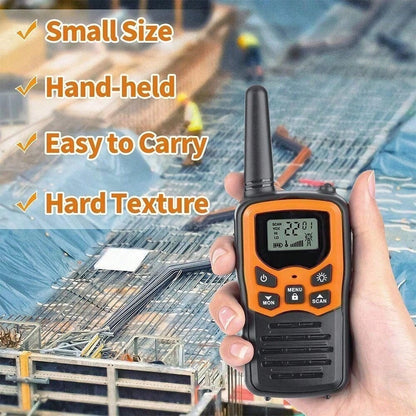 2/4 Pack Walkie Talkies With 22 FRS Channels Walkie Talkies For Adults With LED Flashlight VOX Scan LCD Display, Long Range Family Radios For Hiking Camping Trip (Orange)