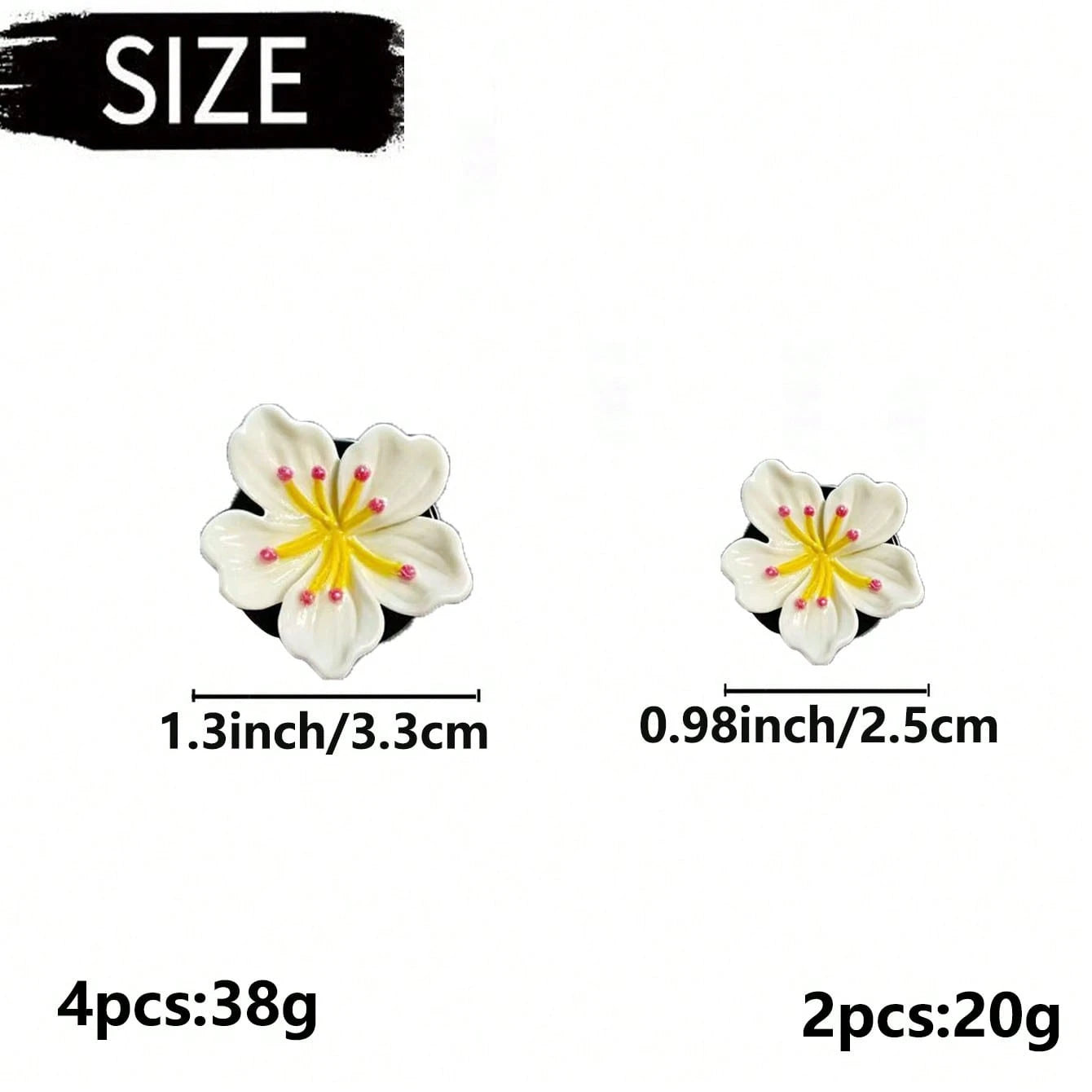 2/4pcs Cute Cherry Blossom Car Air Vent Fragrance Clip Fresh Flower Car Air Conditioner Vent Decor Ornament Car Interior Fragrance Accessory (Includes PE Solid Fragrance Pad)