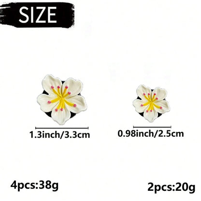 2/4pcs Cute Cherry Blossom Car Air Vent Fragrance Clip Fresh Flower Car Air Conditioner Vent Decor Ornament Car Interior Fragrance Accessory (Includes PE Solid Fragrance Pad)