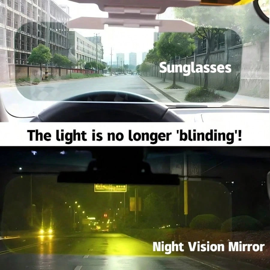 2-In-1 Day & Night Universal Car Sun Visor, Anti-Glare, UV Protection, Dual-Use, Reduces Glare & Brightness, ABS Material, Universal Fit, Suitable For Most Car Models