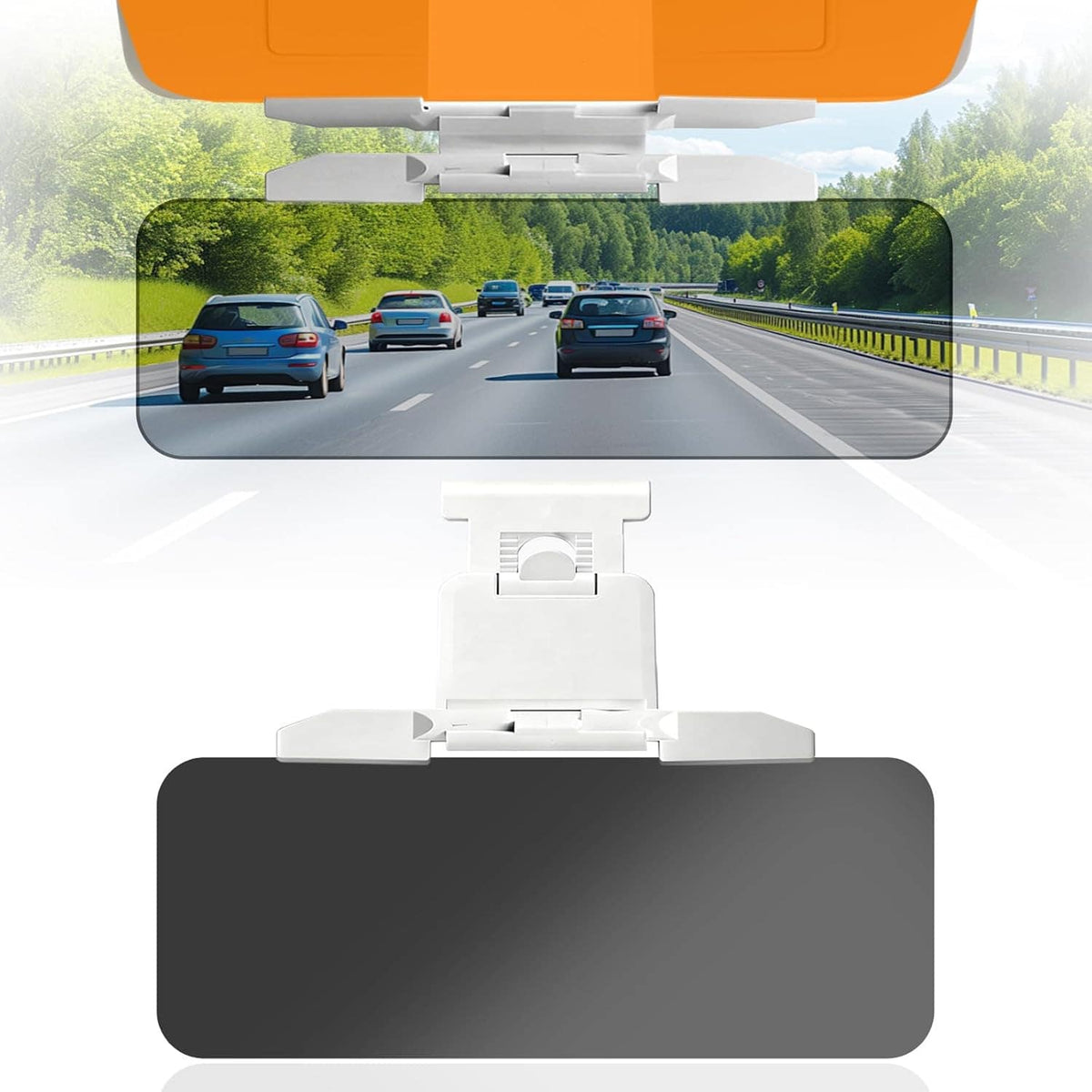 2-In-1 Day & Night Universal Car Sun Visor, Anti-Glare, UV Protection, Dual-Use, Reduces Glare & Brightness, ABS Material, Universal Fit, Suitable For Most Car Models