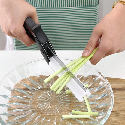 2 In 1 Kitchen Scissors For Food – Stainless Steel Blade & Plastic Cutting Board Scissors With Safety Lock| 9.6" Tomato Knife, Fruit & Vegetable Cutter – Easy-To-Use Kitchen Shears For Meat, Cheese