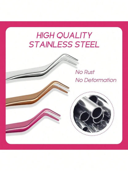 2-In-1 Multi-Purpose Eyelash Comb & Tweezers, Colorful Eyelash Curler, Creative DIY Eyebrow Brush, Stainless Steel Eyelash Extension Tweezers With Comb, Fashion New Design