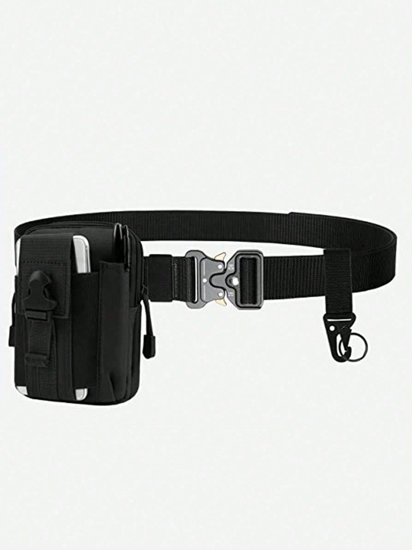 2-In-1 Tactical Waist Belt With Pouch- High-Strength Nylon Material, Adjustable Buckle- Multifunctional Outdoor/Hiking Survival Gear- Essential For Autumn Adventure, Holiday Camping Gift, Thanksgiv