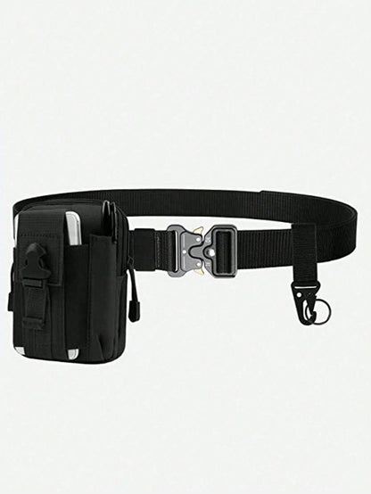 2-In-1 Tactical Waist Belt With Pouch- High-Strength Nylon Material, Adjustable Buckle- Multifunctional Outdoor/Hiking Survival Gear- Essential For Autumn Adventure, Holiday Camping Gift, Thanksgiv