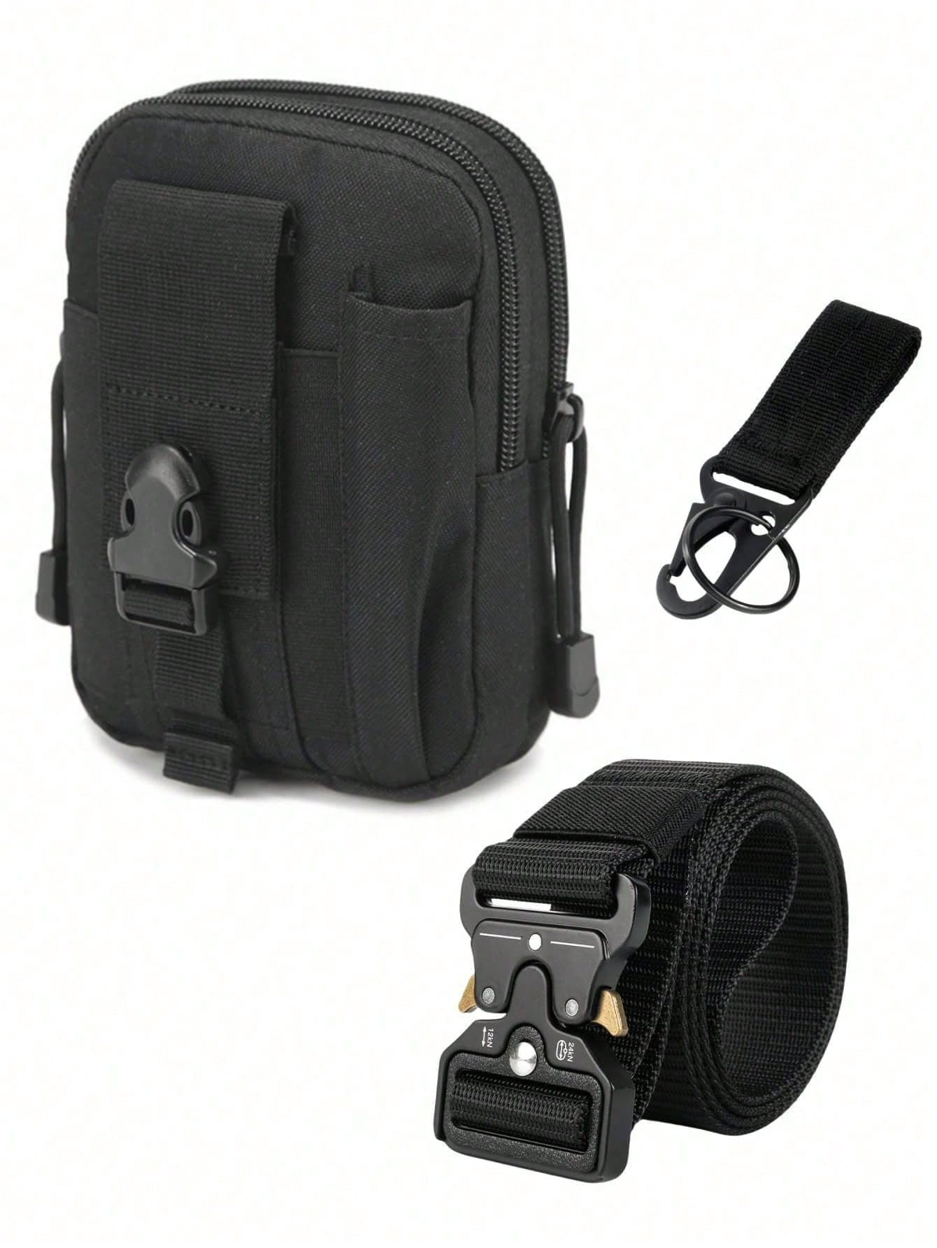2-In-1 Tactical Waist Belt With Pouch- High-Strength Nylon Material, Adjustable Buckle- Multifunctional Outdoor/Hiking Survival Gear- Essential For Autumn Adventure, Holiday Camping Gift, Thanksgiv