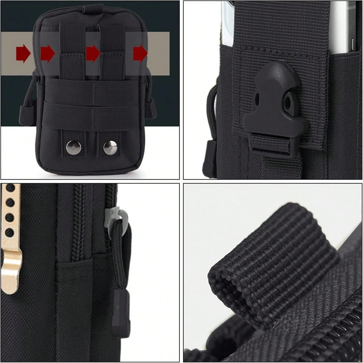 2-In-1 Tactical Waist Belt With Pouch- High-Strength Nylon Material, Adjustable Buckle- Multifunctional Outdoor/Hiking Survival Gear- Essential For Autumn Adventure, Holiday Camping Gift, Thanksgiv