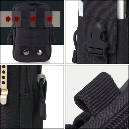 2-In-1 Tactical Waist Belt With Pouch- High-Strength Nylon Material, Adjustable Buckle- Multifunctional Outdoor/Hiking Survival Gear- Essential For Autumn Adventure, Holiday Camping Gift, Thanksgiv