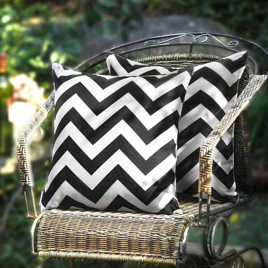 2-Pack Outdoor Waterproof Pillow Covers, Black, Suitable For Garden Balcony, Sofa Cushions 18x18 Inches
