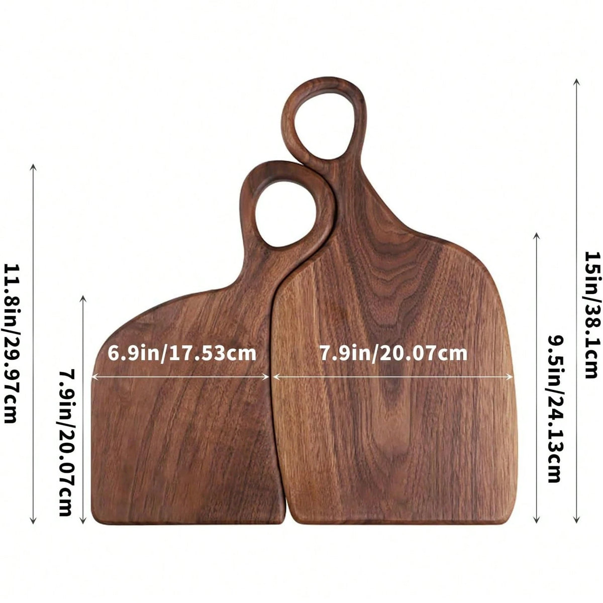 2 PCS Compact Wooden Cutting Board Set For Couples, Small Fruit & Bread Charcuterie Board, Kitchen Decor & Anniversary.