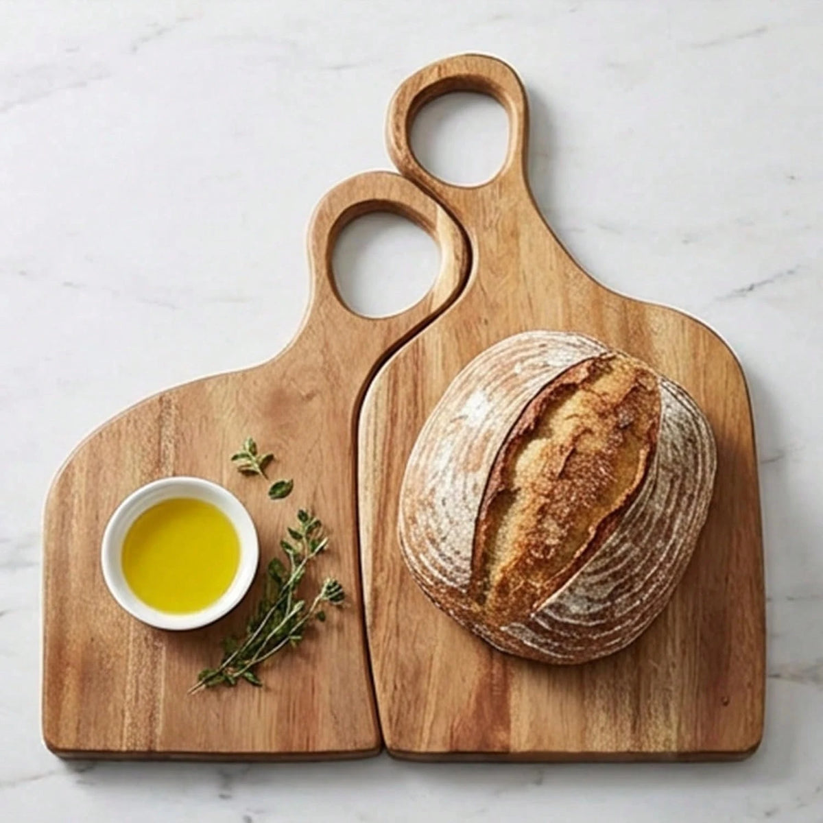 2 PCS Compact Wooden Cutting Board Set For Couples, Small Fruit & Bread Charcuterie Board, Kitchen Decor & Anniversary.