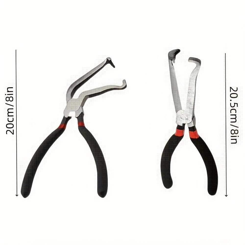 2-Piece Carbon Steel Electrical Disconnect Pliers Set, Automotive Electrical Connector Clamps, Rust-Proof Automotive Hose And Fuel Line Disconnect Tools, For Push Pin Plugs, Recommended For Use On Met