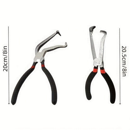 2-Piece Carbon Steel Electrical Disconnect Pliers Set, Automotive Electrical Connector Clamps, Rust-Proof Automotive Hose And Fuel Line Disconnect Tools, For Push Pin Plugs, Recommended For Use On Met