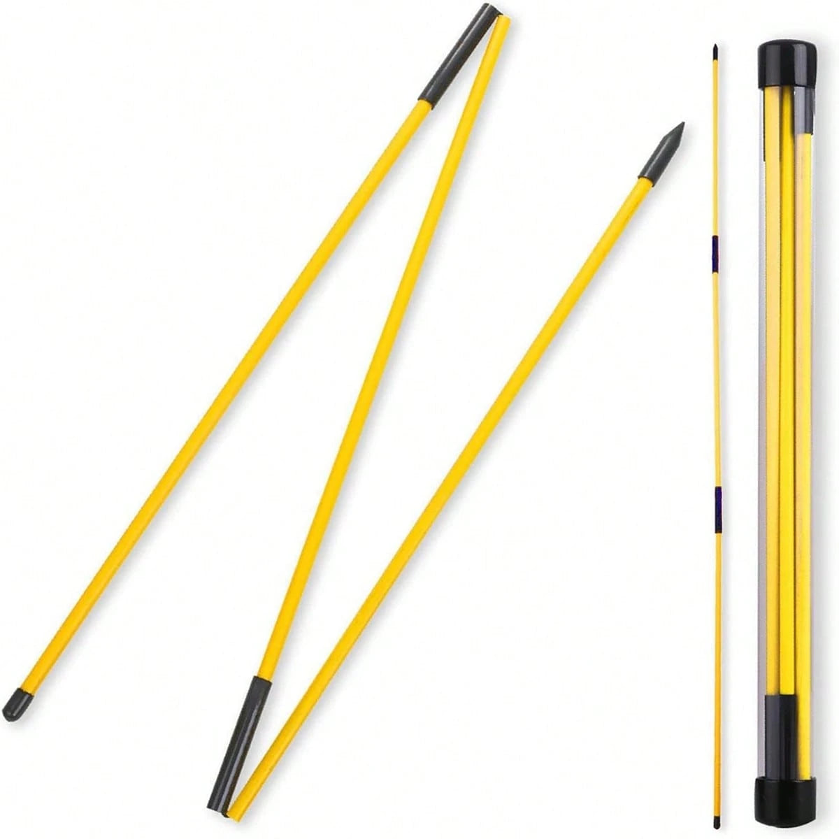 2-Piece Golf Alignment Rod And 48 Inch (Approximately 121.9 Cm) Foldable Training Rod, Lightweight Fiberglass Training Aid For Posture Alignment, Swing, And Correction, Portable Storage Tube