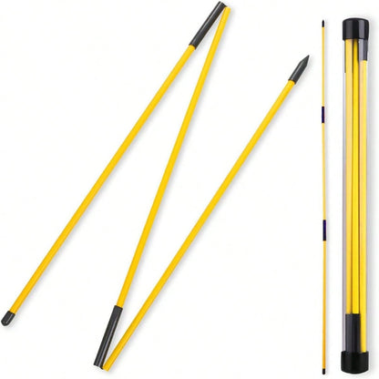2-Piece Golf Alignment Rod And 48 Inch (Approximately 121.9 Cm) Foldable Training Rod, Lightweight Fiberglass Training Aid For Posture Alignment, Swing, And Correction, Portable Storage Tube