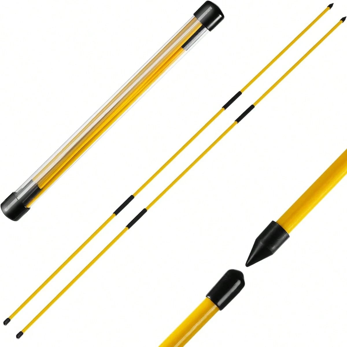 2-Piece Golf Alignment Rod And 48 Inch (Approximately 121.9 Cm) Foldable Training Rod, Lightweight Fiberglass Training Aid For Posture Alignment, Swing, And Correction, Portable Storage Tube