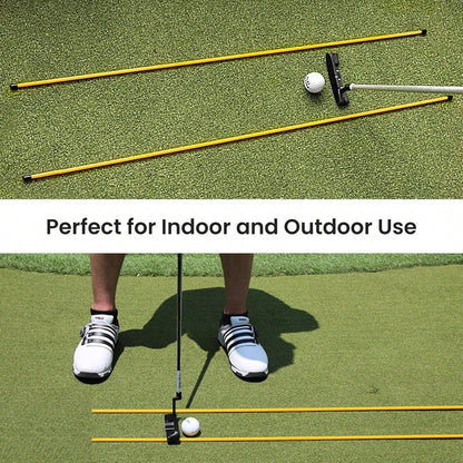 2-Piece Golf Alignment Rod And 48 Inch (Approximately 121.9 Cm) Foldable Training Rod, Lightweight Fiberglass Training Aid For Posture Alignment, Swing, And Correction, Portable Storage Tube