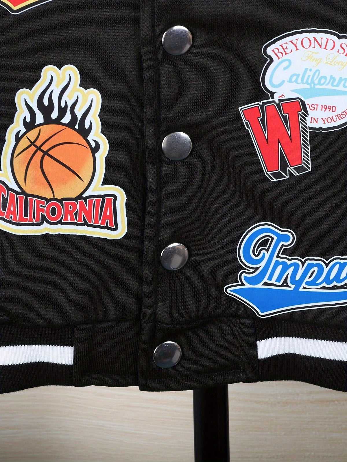 2 Pieces Of Baby Boy Hip-Hop Sports Style Basketball Digital Printed Baseball Suit Set, Jacket, Pants Set, Spring And Autumn Season