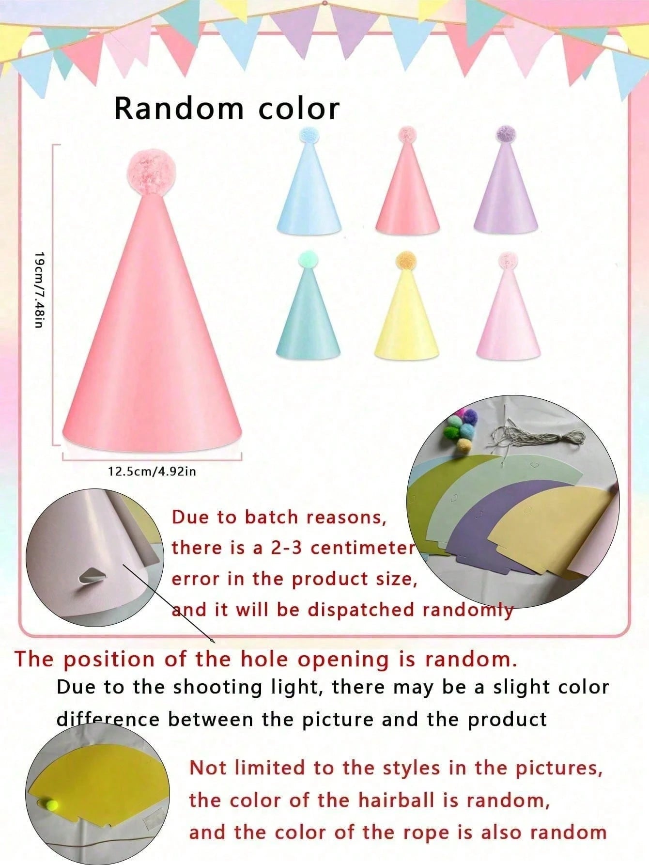 20/10/5/1 Soft Color Party Hats, Birthday Party Cone Hats, Cute Cake Cone Birthday Paper Hats, Cute Crown, Adult Party Hat Set, Bride Bachelorette Party Decoration Hats, Gold Decor Multi-Color Hats, B