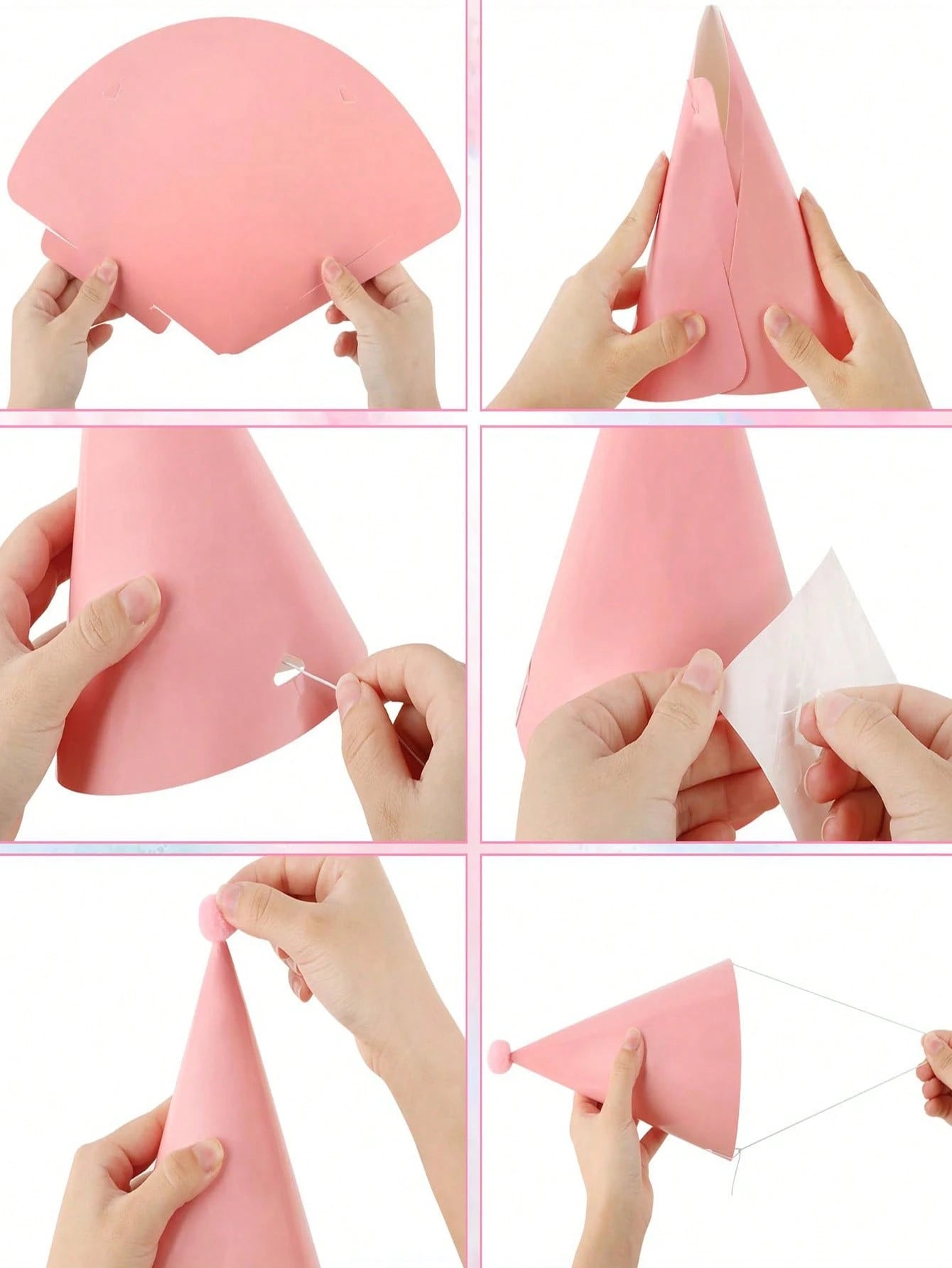 20/10/5/1 Soft Color Party Hats, Birthday Party Cone Hats, Cute Cake Cone Birthday Paper Hats, Cute Crown, Adult Party Hat Set, Bride Bachelorette Party Decoration Hats, Gold Decor Multi-Color Hats, B