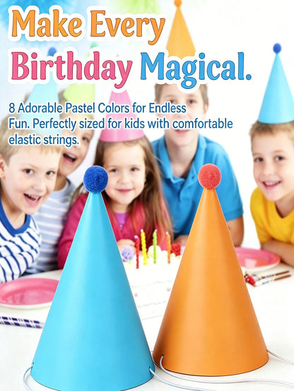 20/10/5/1 Soft Color Party Hats, Birthday Party Cone Hats, Cute Cake Cone Birthday Paper Hats, Cute Crown, Adult Party Hat Set, Bride Bachelorette Party Decoration Hats, Gold Decor Multi-Color Hats, B