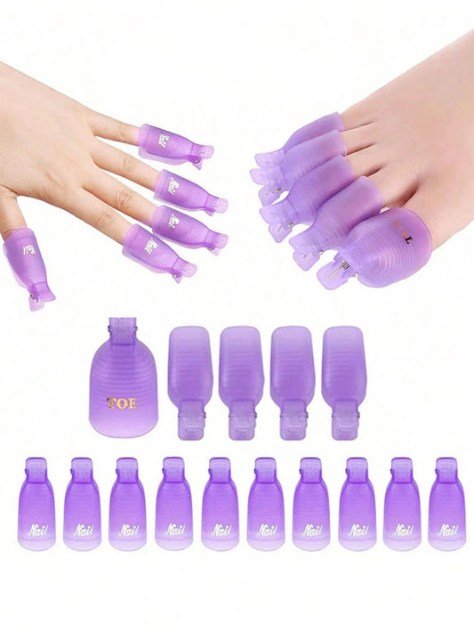 20/10/5pcs Reusable Nail Polish Remover Clips, Gel Polish Soak-Off Clips, Nail Polish Removal Tools. Nail Removal Clips, Nail Removal Caps, Nail Polish Gel Removal Finger Caps.