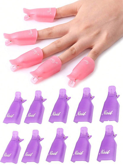 20/10/5pcs Reusable Nail Polish Remover Clips, Gel Polish Soak-Off Clips, Nail Polish Removal Tools. Nail Removal Clips, Nail Removal Caps, Nail Polish Gel Removal Finger Caps.
