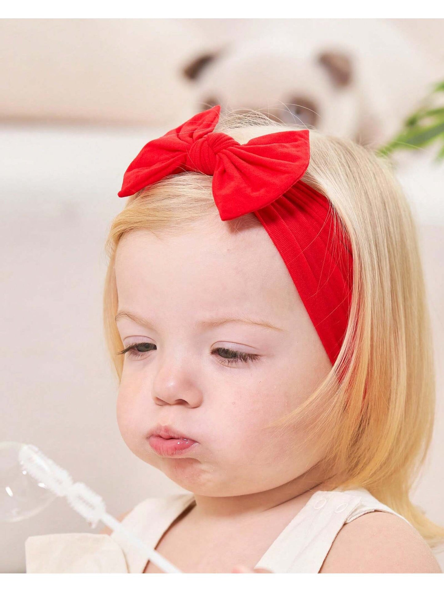 20/24 PCS Baby Hair Bow Head Wrap, Turban Knotted Knitted Headbands, Soft Silk Stretchy Hair Bands For Newborn Infant Toddlers