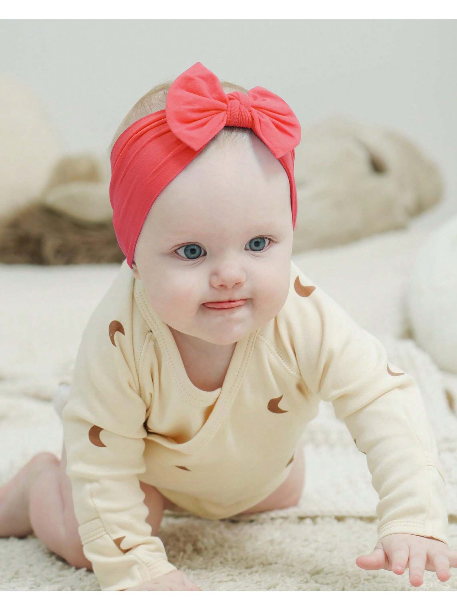 20/24 PCS Baby Hair Bow Head Wrap, Turban Knotted Knitted Headbands, Soft Silk Stretchy Hair Bands For Newborn Infant Toddlers