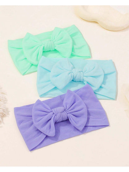 20/24 PCS Baby Hair Bow Head Wrap, Turban Knotted Knitted Headbands, Soft Silk Stretchy Hair Bands For Newborn Infant Toddlers