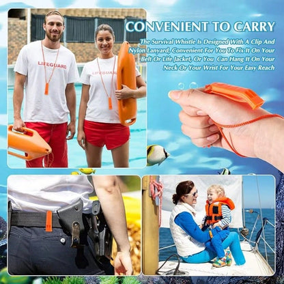 20 Emergency Safety Whistles With Bright Sounds, Plastic Rescue Whistles With Lashes, And Water Sports Whistles