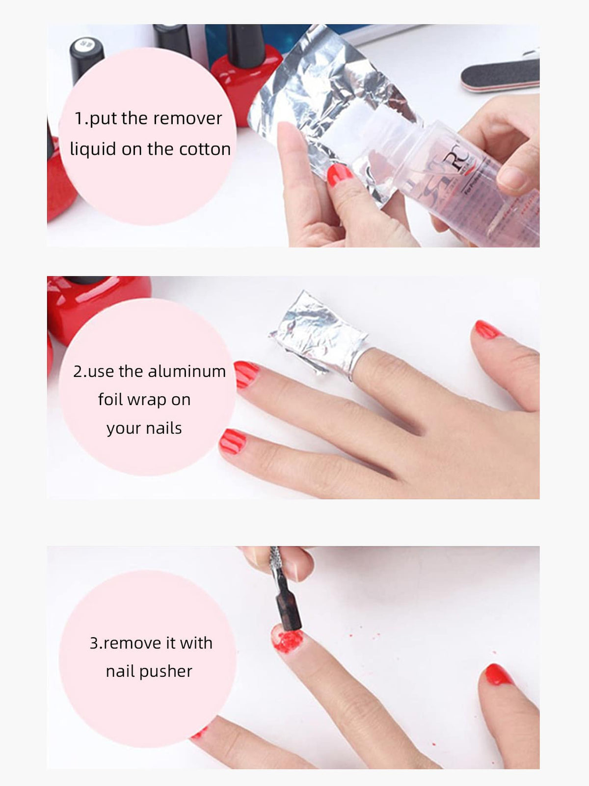 200pcs/Pack Nail Remover Foil Wraps