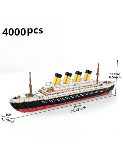 2020+ Pieces Micro Building Blocks Ship Model, High Assembly Difficulty, Collectible Ship Model, Perfect Choice For Home And Office Decoration, 3D Building Blocks Set, Home Decor Building Blocks Model