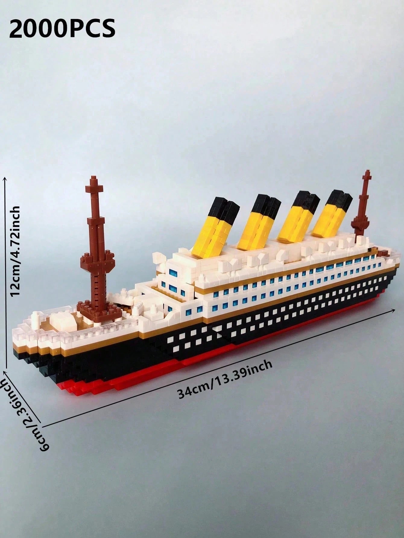 2020+ Pieces Micro Building Blocks Ship Model, High Assembly Difficulty, Collectible Ship Model, Perfect Choice For Home And Office Decoration, 3D Building Blocks Set, Home Decor Building Blocks Model