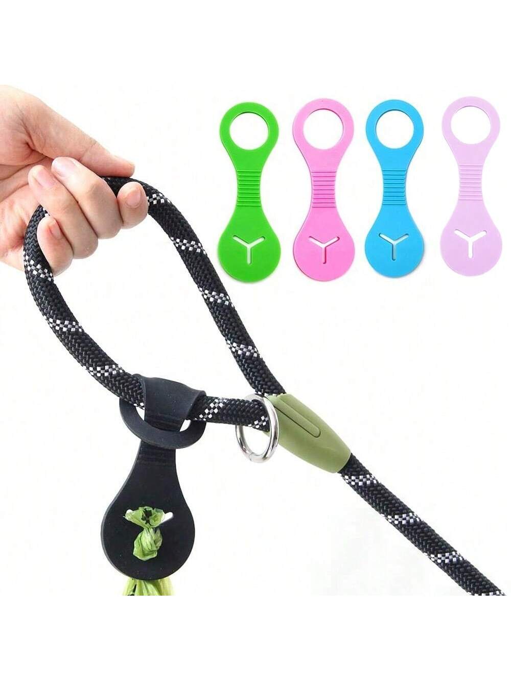 2024 Hot-Selling Pet Waste Poop Bag Holder With Handle, In-Stock Dog Poop Bag Dispenser, Hands-Free Clip, Leash, Waste Bag Bracket