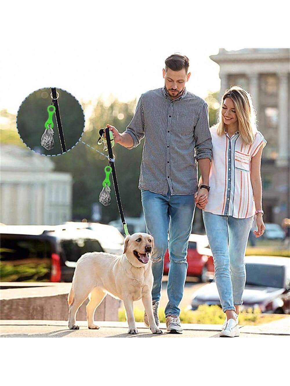 2024 Hot-Selling Pet Waste Poop Bag Holder With Handle, In-Stock Dog Poop Bag Dispenser, Hands-Free Clip, Leash, Waste Bag Bracket
