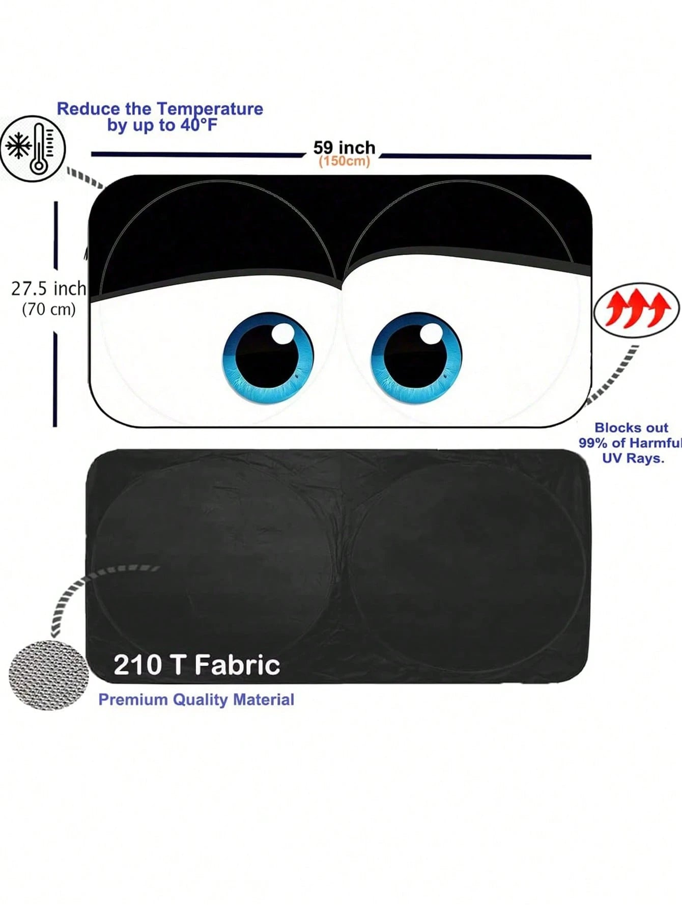 2025 Car Windshield Sun Shade, Foldable Windshield Cover, Blocks UV Rays, Keeps Vehicle Cool, Suitable For Cars & SUVs