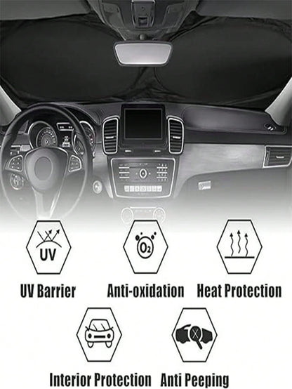 2025 Car Windshield Sun Shade, Foldable Windshield Cover, Blocks UV Rays, Keeps Vehicle Cool, Suitable For Cars & SUVs