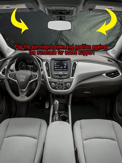 2025 Car Windshield Sun Shade, Foldable Windshield Cover, Blocks UV Rays, Keeps Vehicle Cool, Suitable For Cars & SUVs